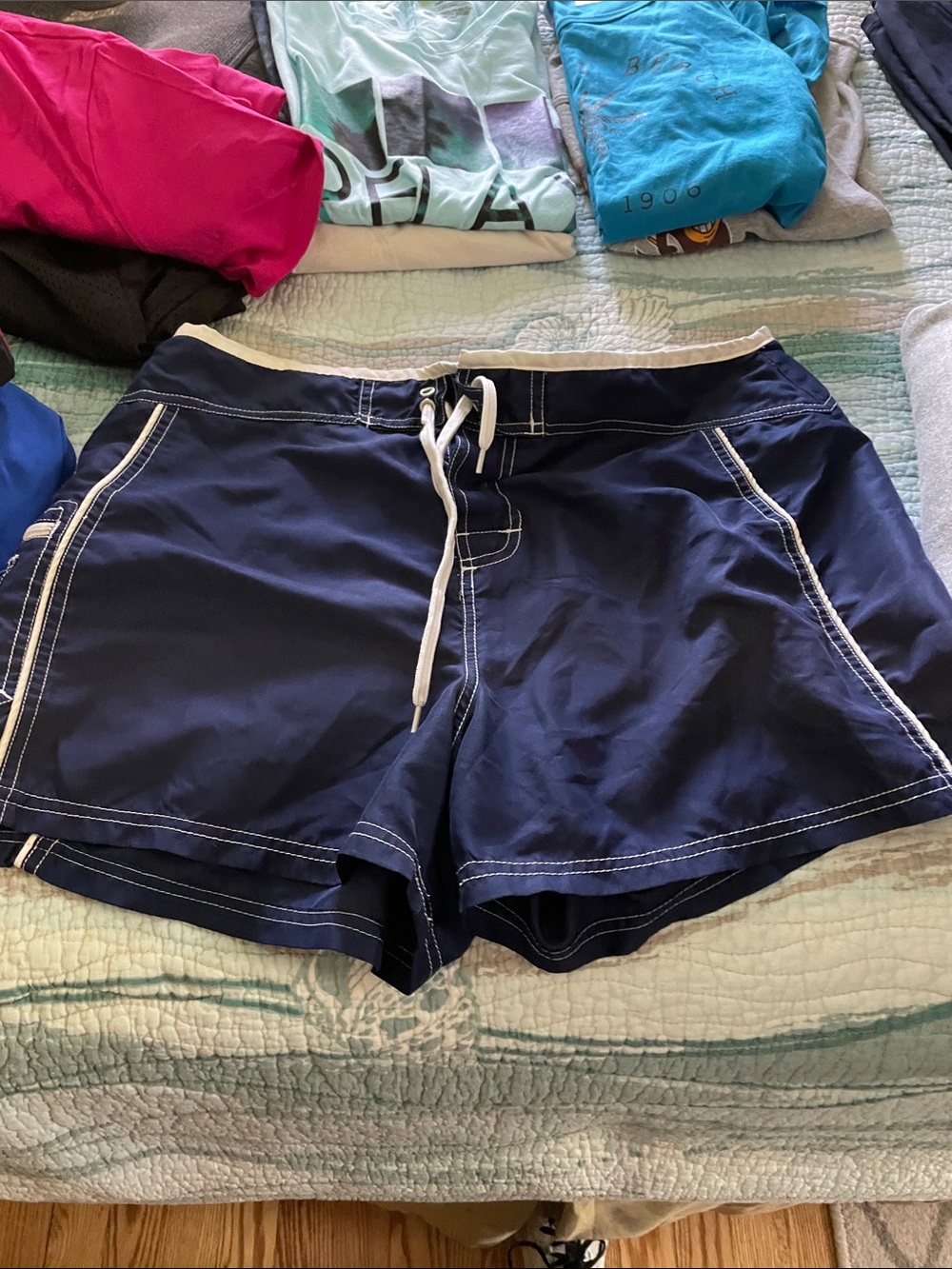 Women's Navy Athletic Drawstring Shorts